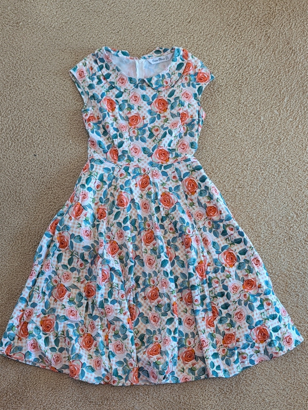 Orchid Bloom Floral Gingham Dress